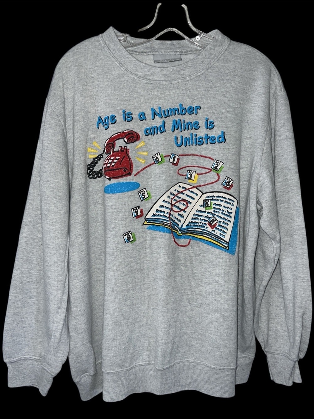 Vintage Blair Funny Sweatshirt XL* 90s Age is a Number Graphic Crewneck Cozy